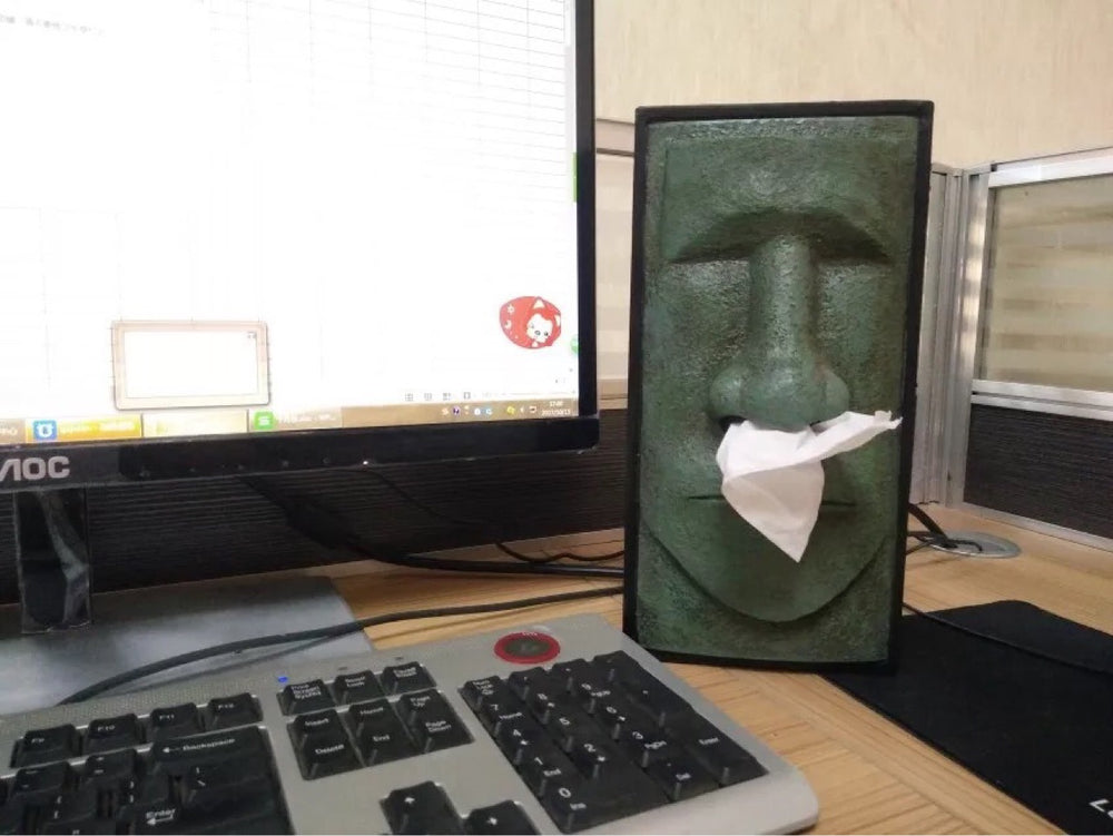 Moai Head Tissue Box