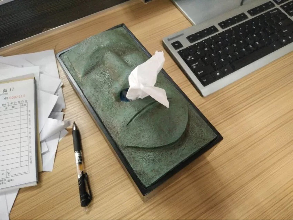 Moai Head Tissue Box