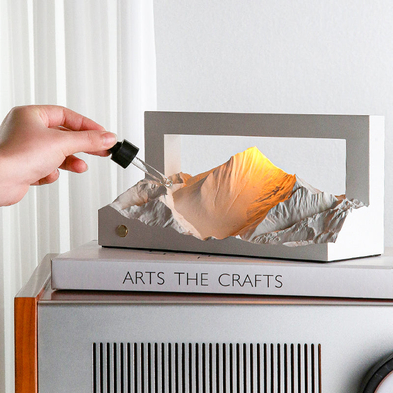 Framed Sunset Mountain Lamp