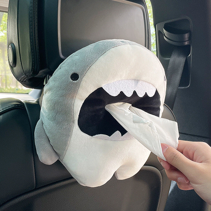 Caja de pañuelos para coche con forma de tiburón