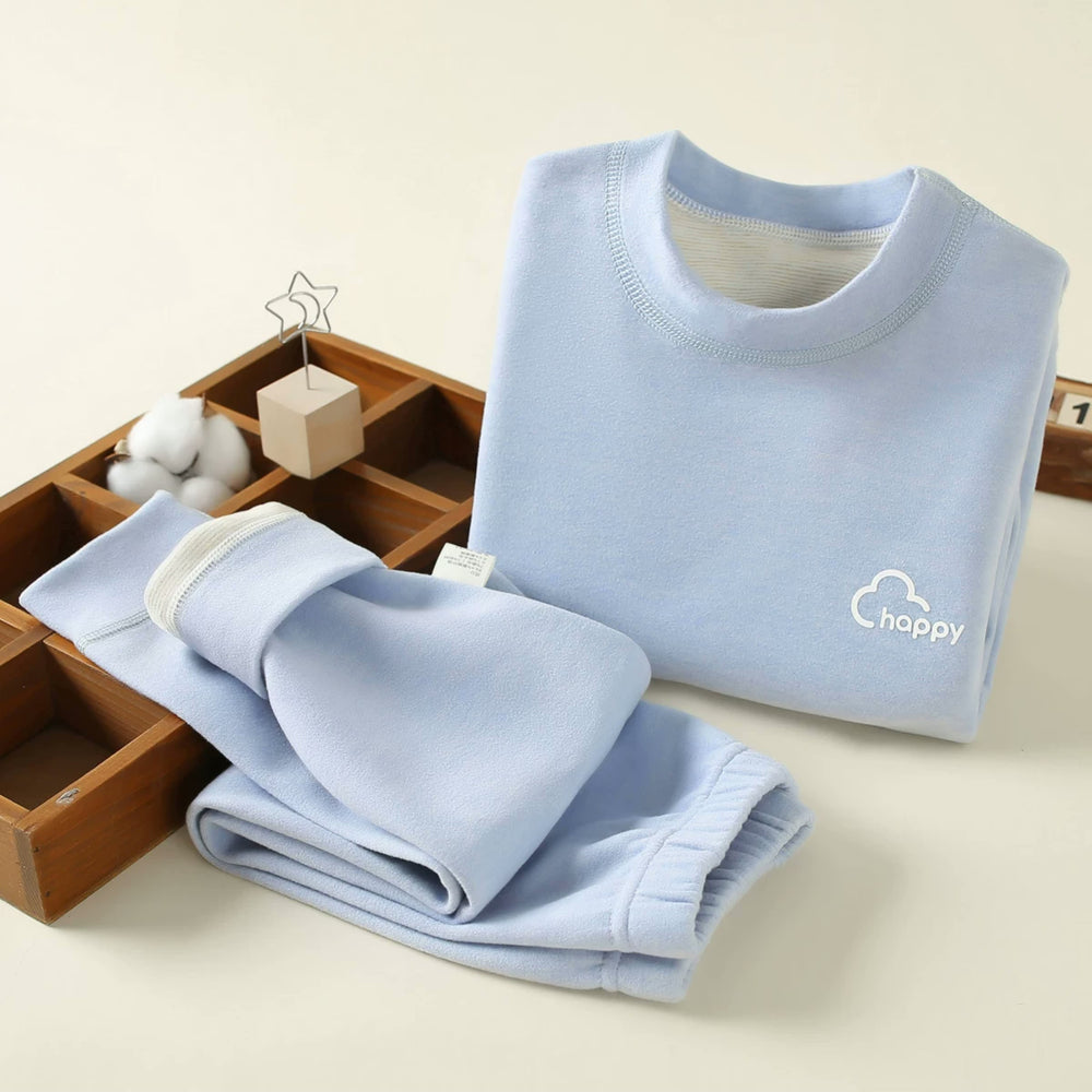 Kids Thermal Base Layer Set — Happy Blue