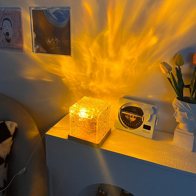 Lámpara de cristal con efecto de ondas de agua