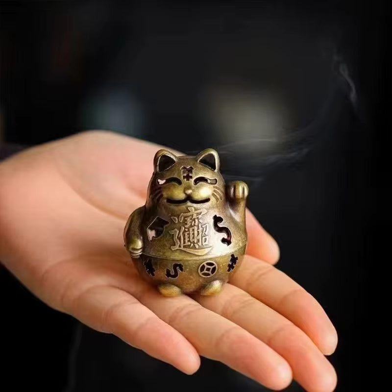Quemador de incienso de gato de la suerte