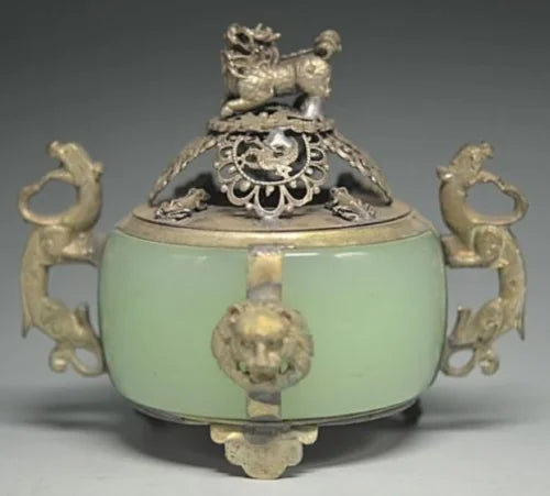 Jade Inlaid Dragon Censer