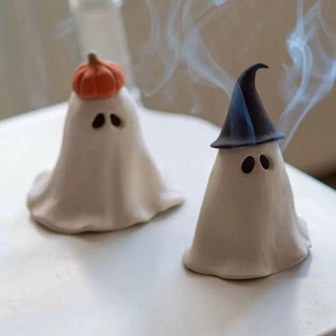 Ghost Pumpkin Wizard Incense Burner