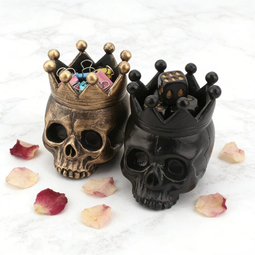 Crowned Skull Candle Holder