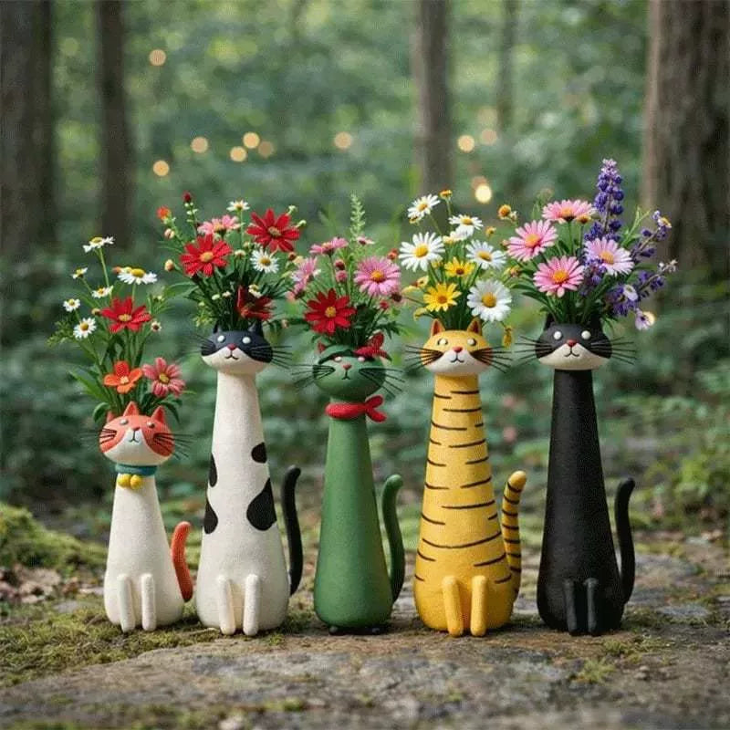 Jarrón peculiar de gato