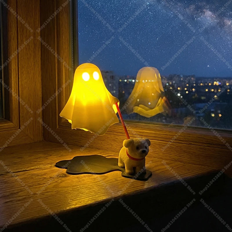 Luz nocturna LED de fantasma adorable con figura de perro