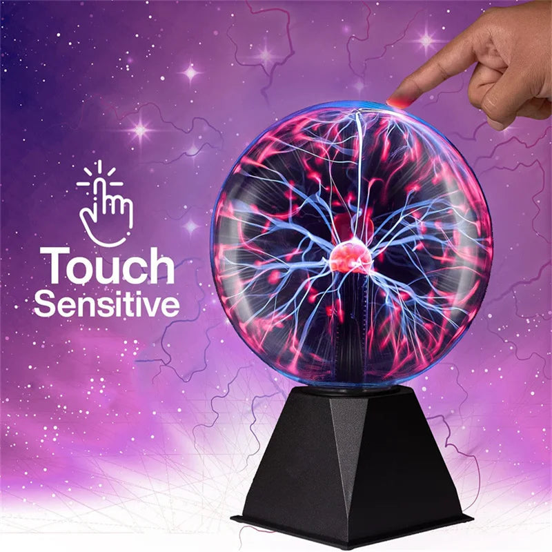A fingertip on the glass pulling the filaments toward it