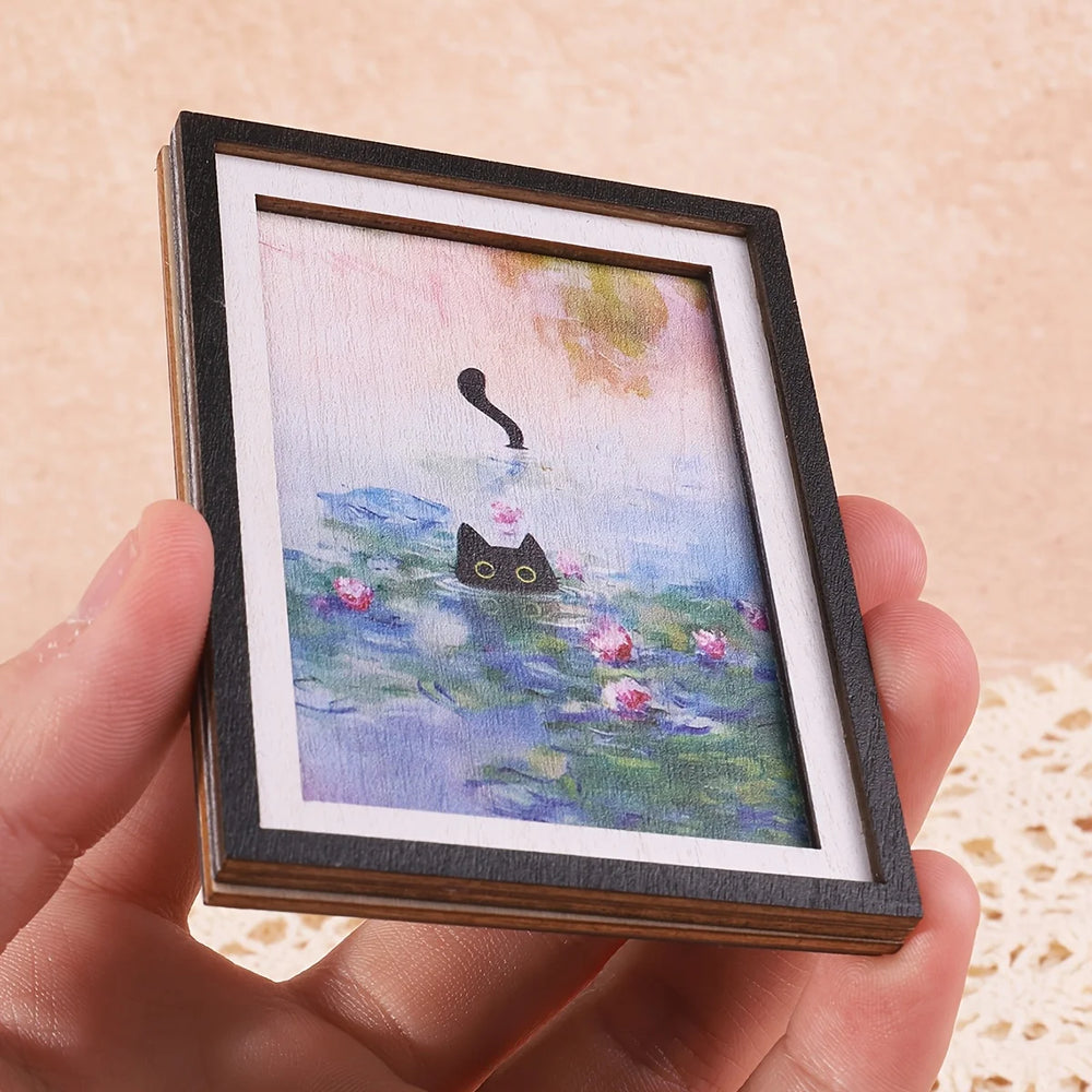Flower-Pond Black Cat Magnet