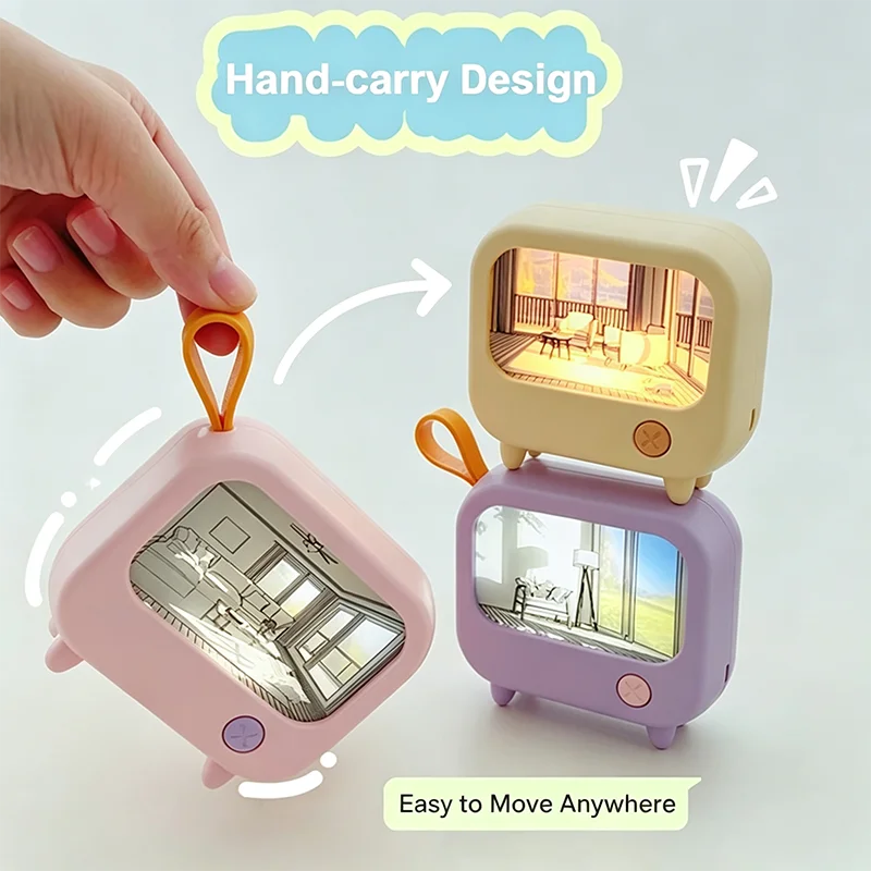 TV Painting Night Light Led Cute Child Learning Table Lamp
