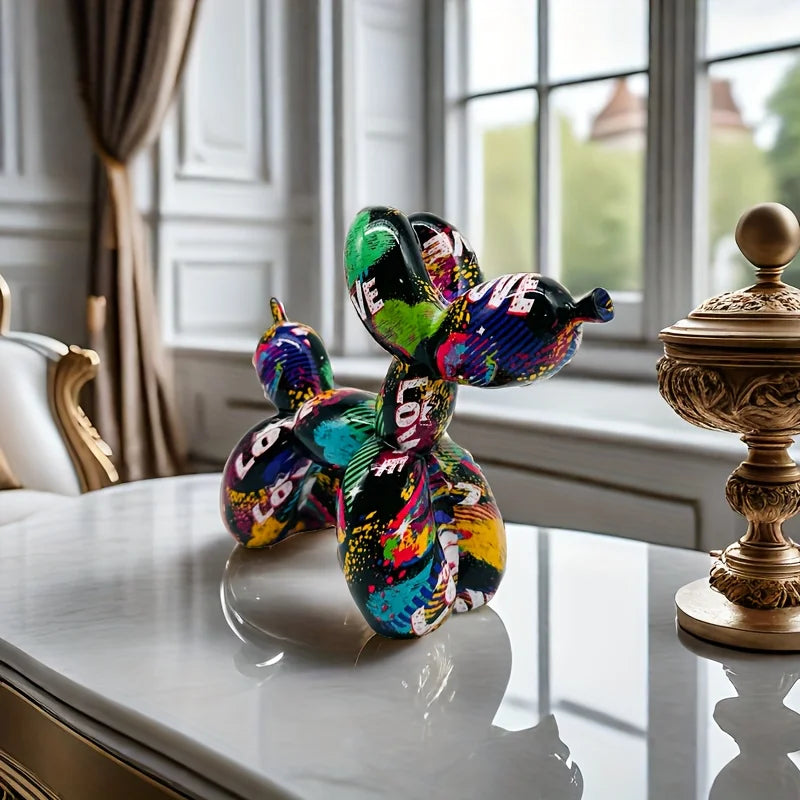 Graffiti Love Balloon Dog Statue