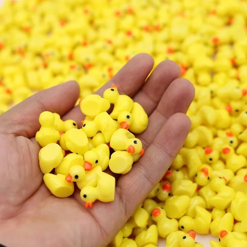 The same handful of ducks held above the rest of the hundred-piece pack