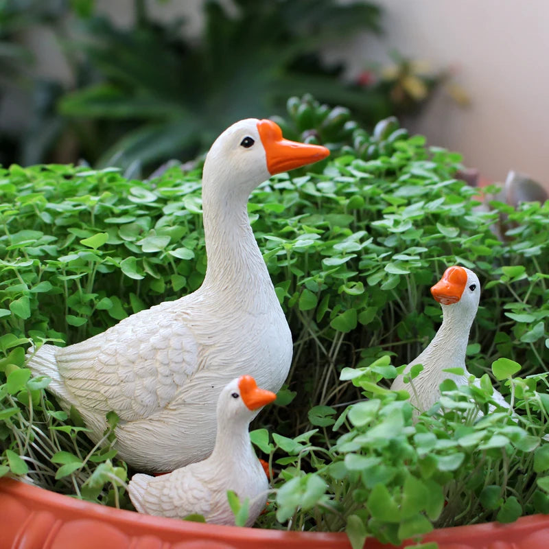 Resin Goose Trio