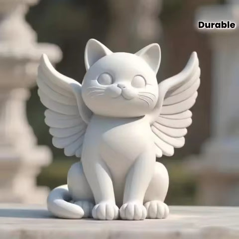 Winged Angel Cat Statue