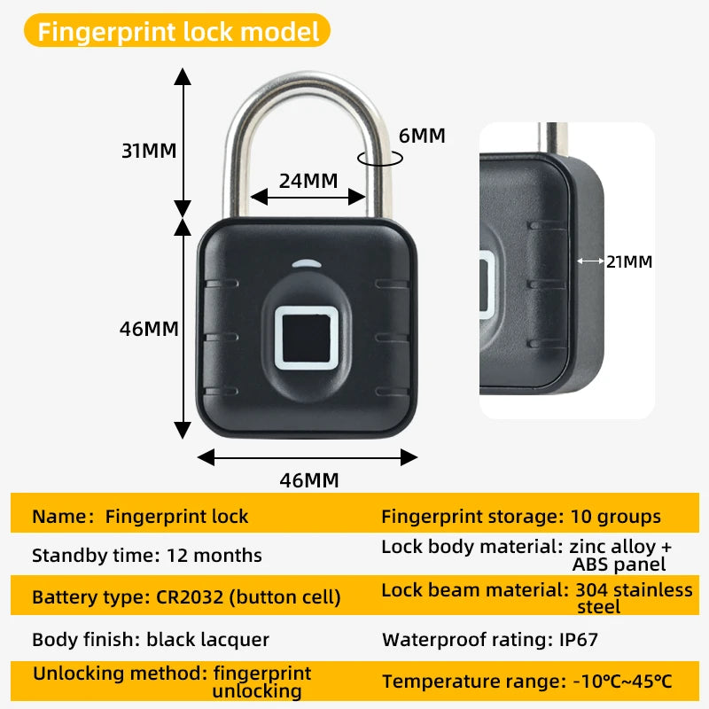 Smart Fingerprint Padlock