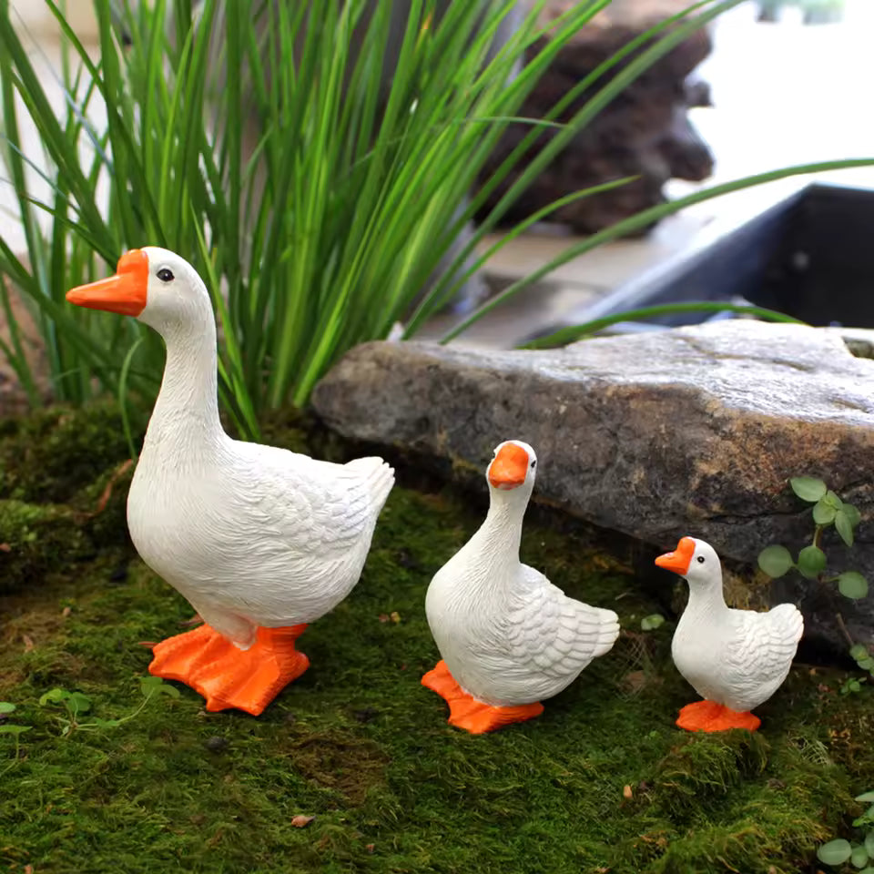 Resin Goose Trio