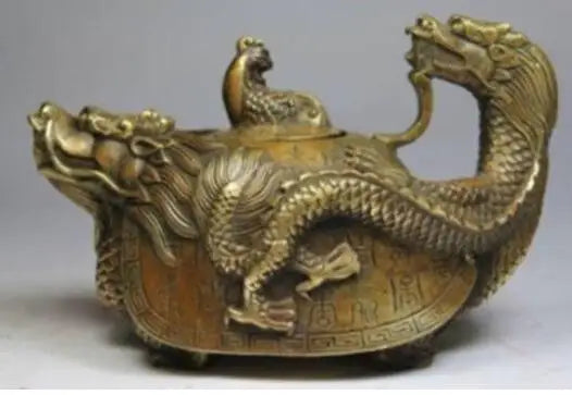 Incensario de tetera de dragón de bronce