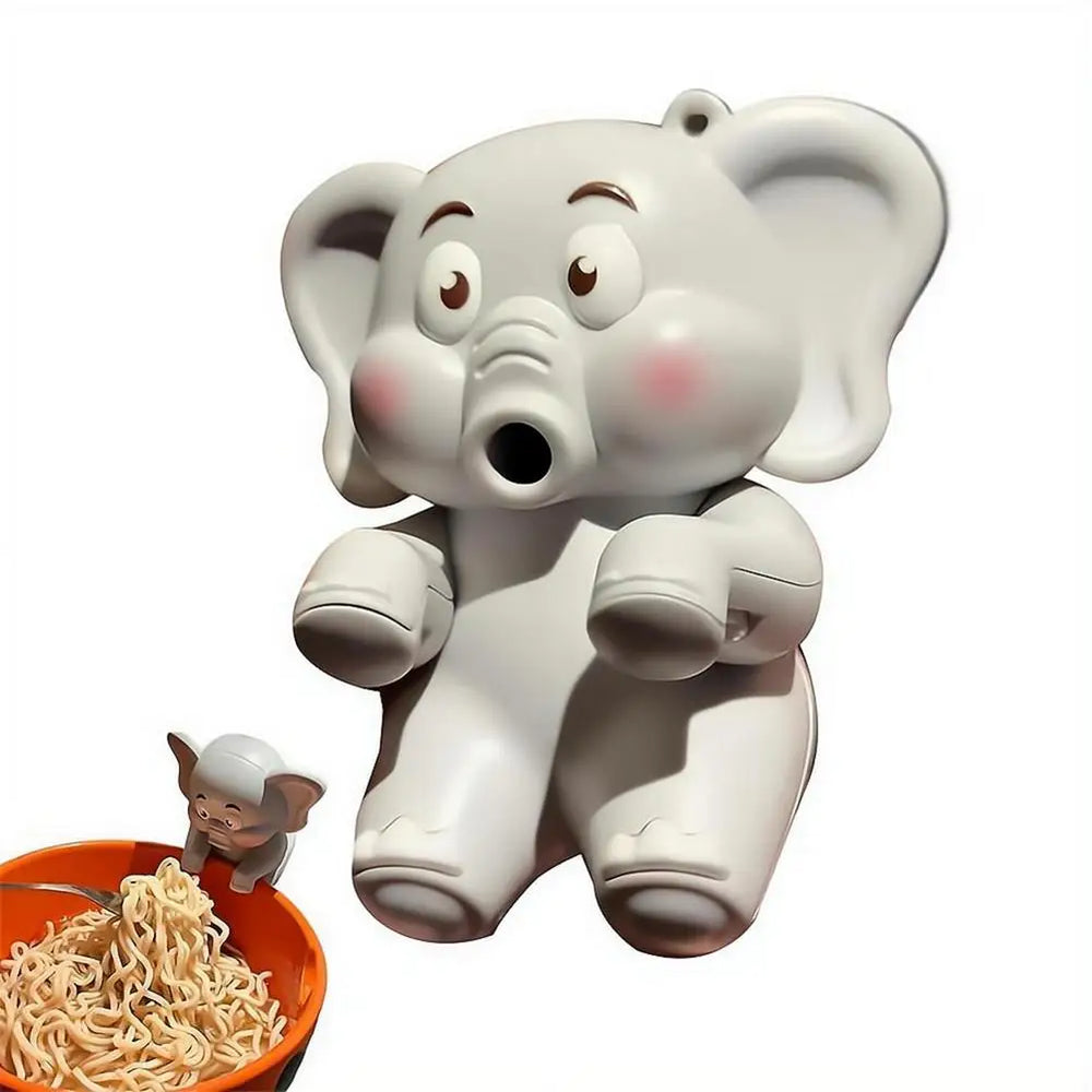 The grey elephant design on a plain white background with a small inset of it clipped to a bowl