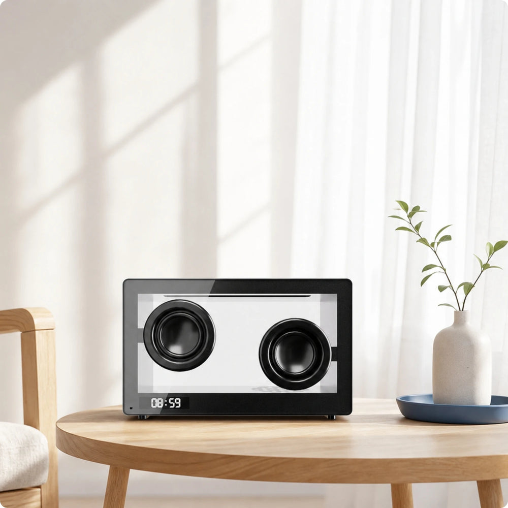 Black Transparent Bluetooth Clock Speaker