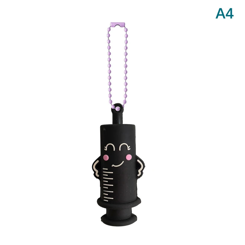 Black Syringe ampoule opener keychain