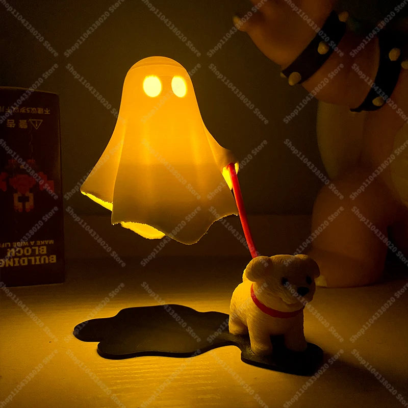 Luz nocturna LED de fantasma adorable con figura de perro