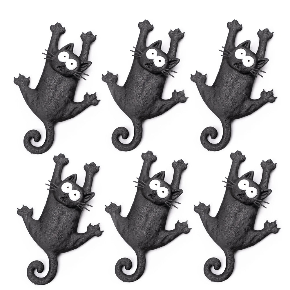 Pack of six black cat magnets