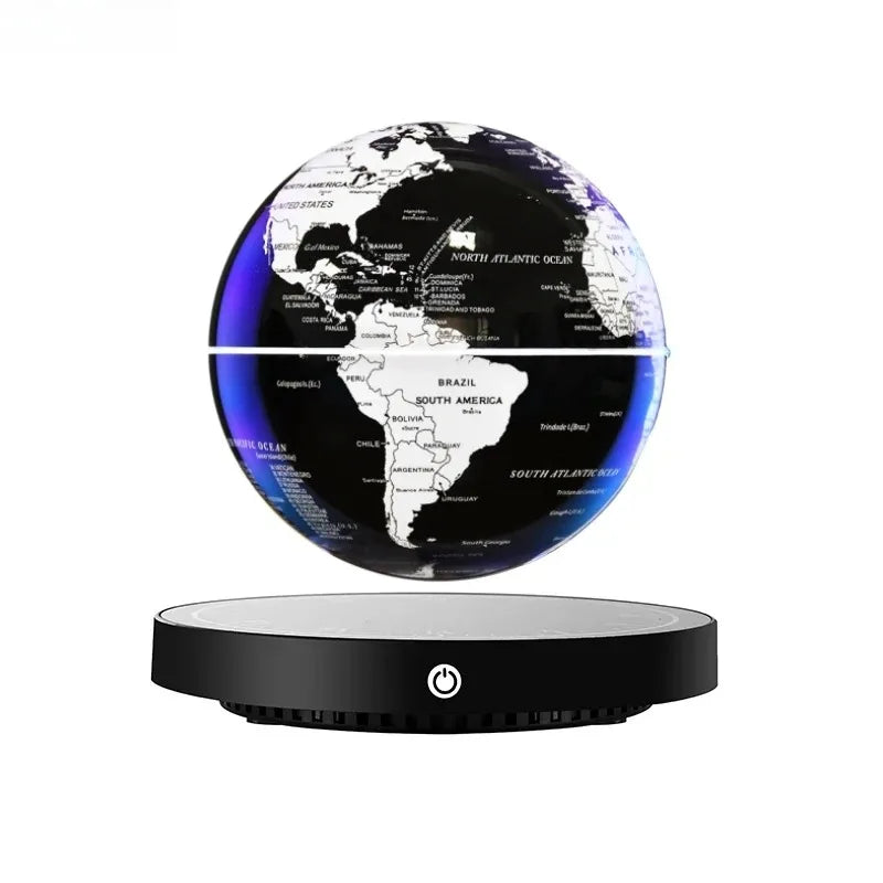 Magnetic Levitating Globe - Black White Light
