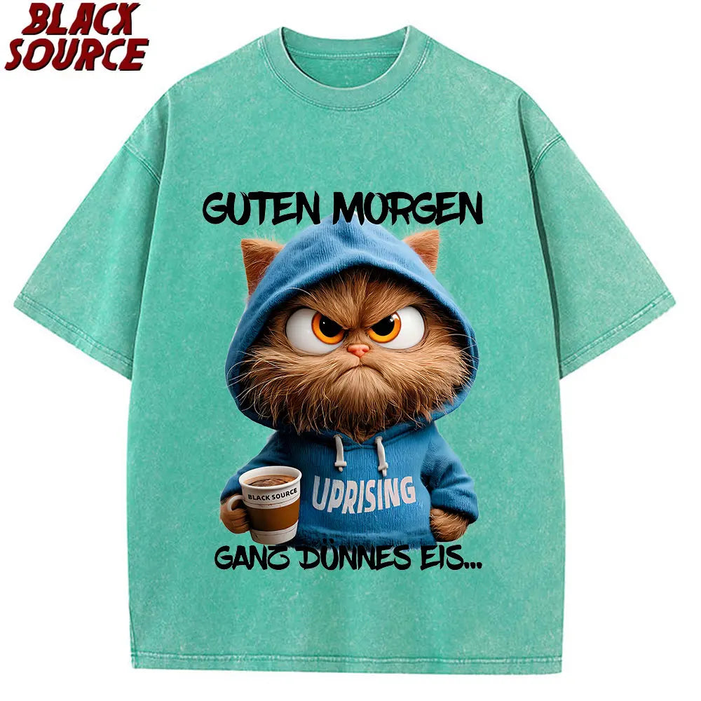 German Cat T-shirt Guten Morgen