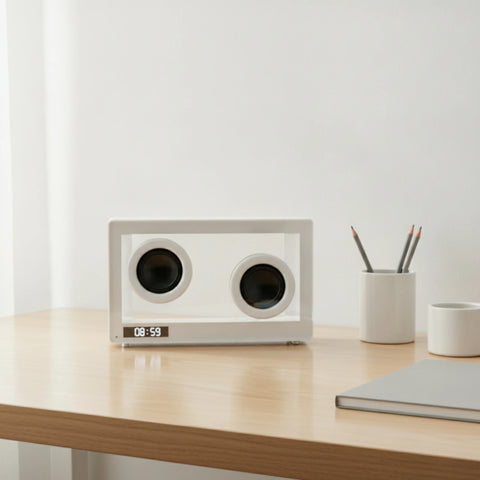 Transparent Bluetooth Clock Speaker front view