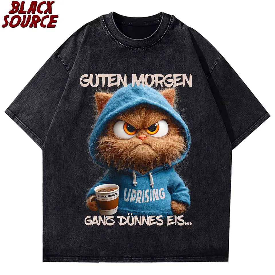 German Cat T-shirt Guten Morgen