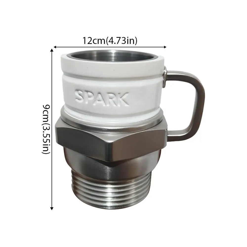 Maker's measured photograph: the mug is 9 cm tall and 12 cm across including the handle