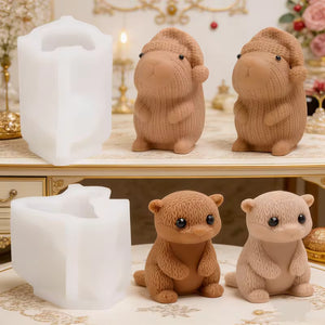 Crochet-Look Capybara Candle Mold