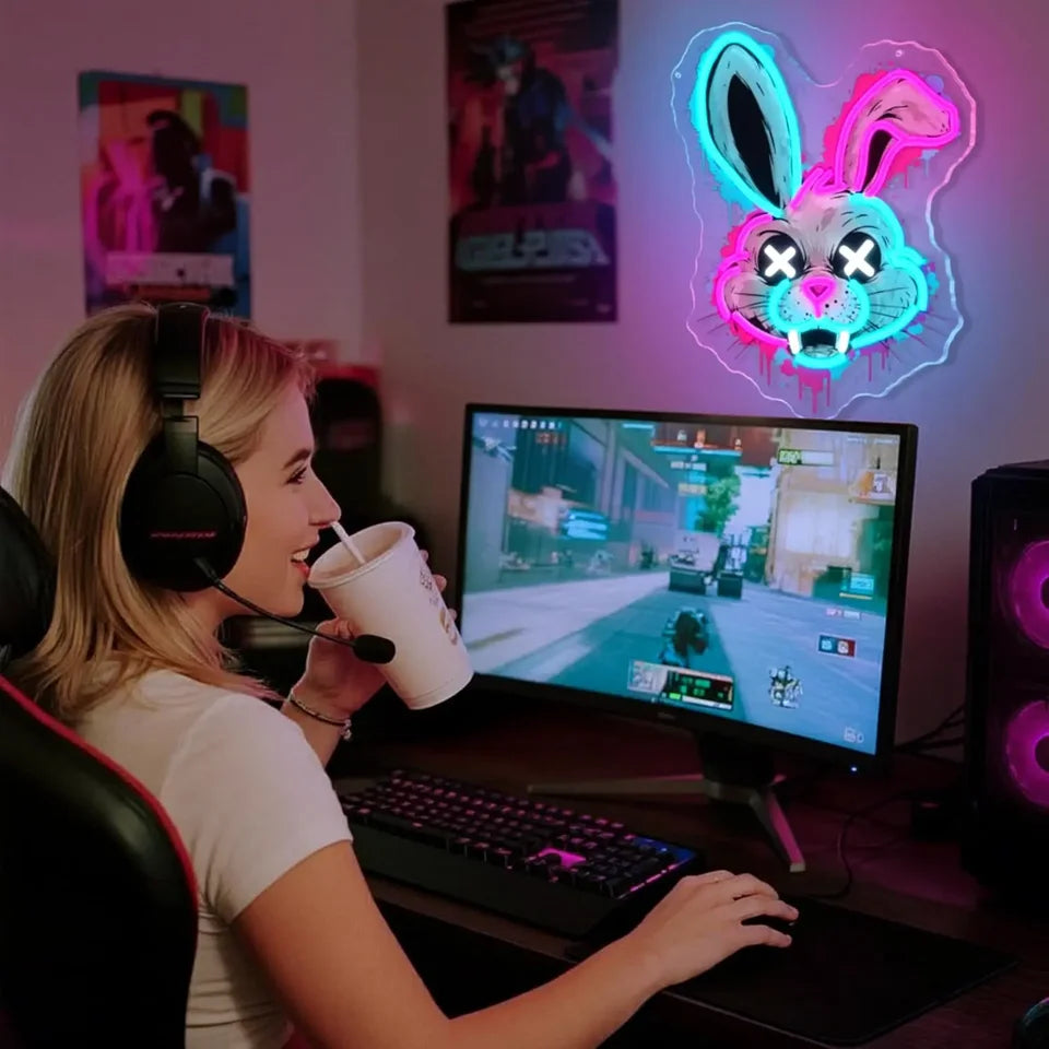 Evil Bunny Neon Sign