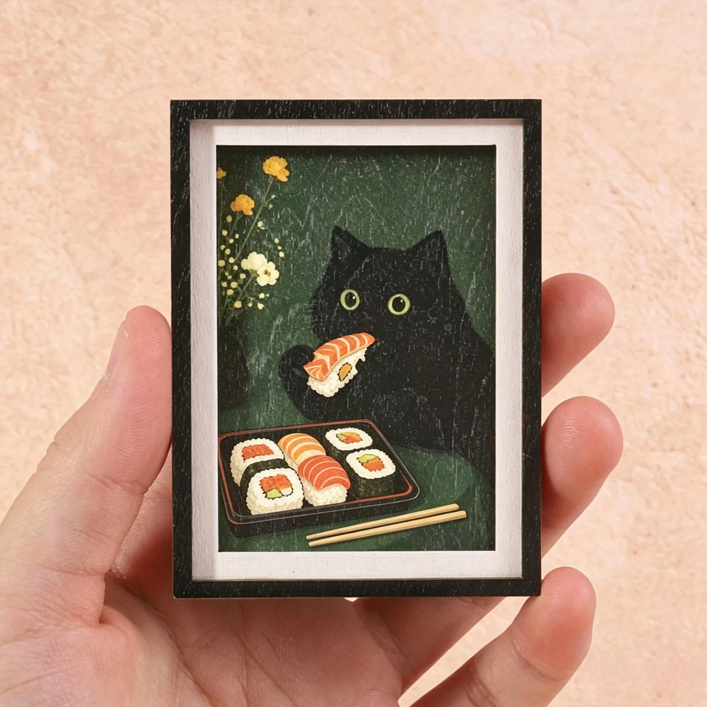 Black Cat Sushi Magnet – view 4