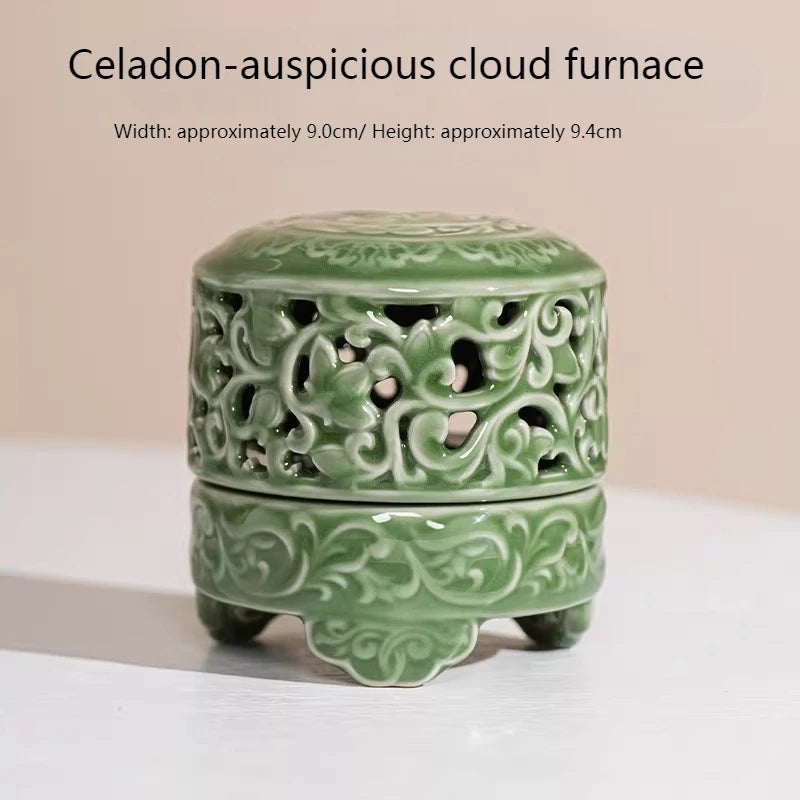 Quemador de incienso de cerámica celadón