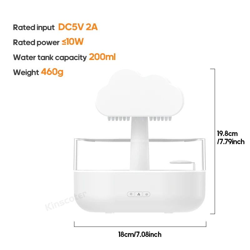 Rain-Cloud Aroma Diffuser - White / US Adapter
