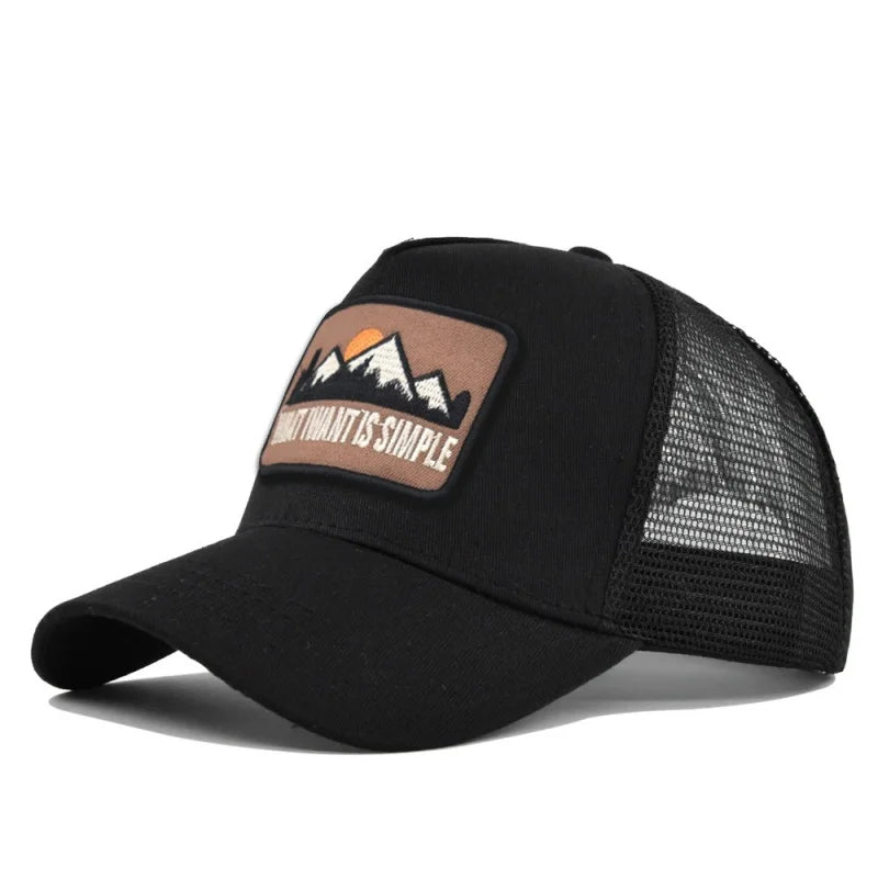 All black cap with black mesh back