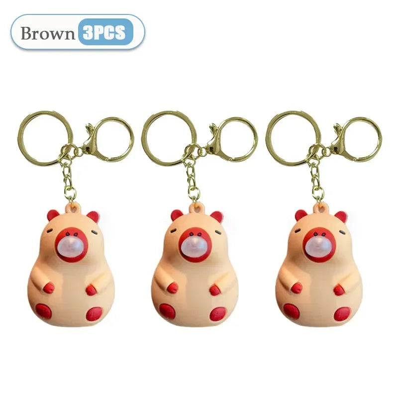Bubble-Spitting Capybara Keychain