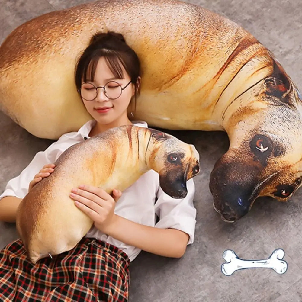 Lifelike Dog Throw Pillow