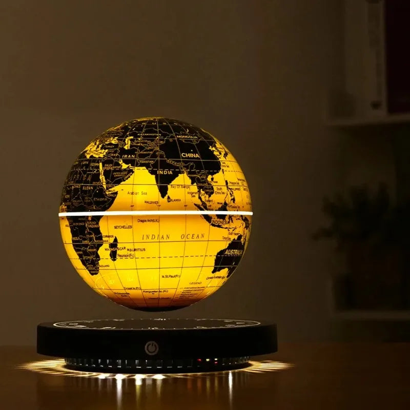 Magnetic Levitating Globe - Gold White Light