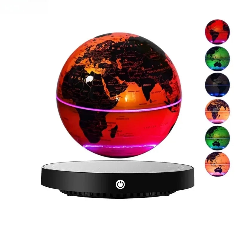 Magnetic Levitating Globe - Gold Colorful Light