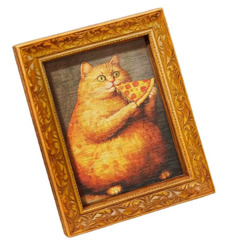 Orange Cat Pizza Magnet