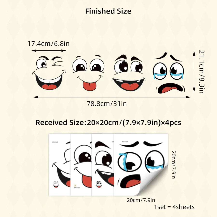 Cartoon Face Bin Stickers