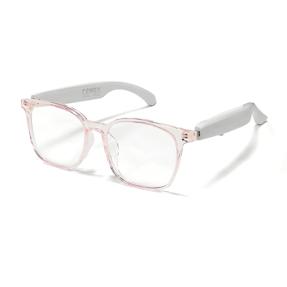 AI Translation Audio Glasses - exact 14:29#Pink frame