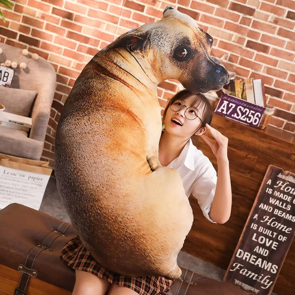 Lifelike Dog Throw Pillow