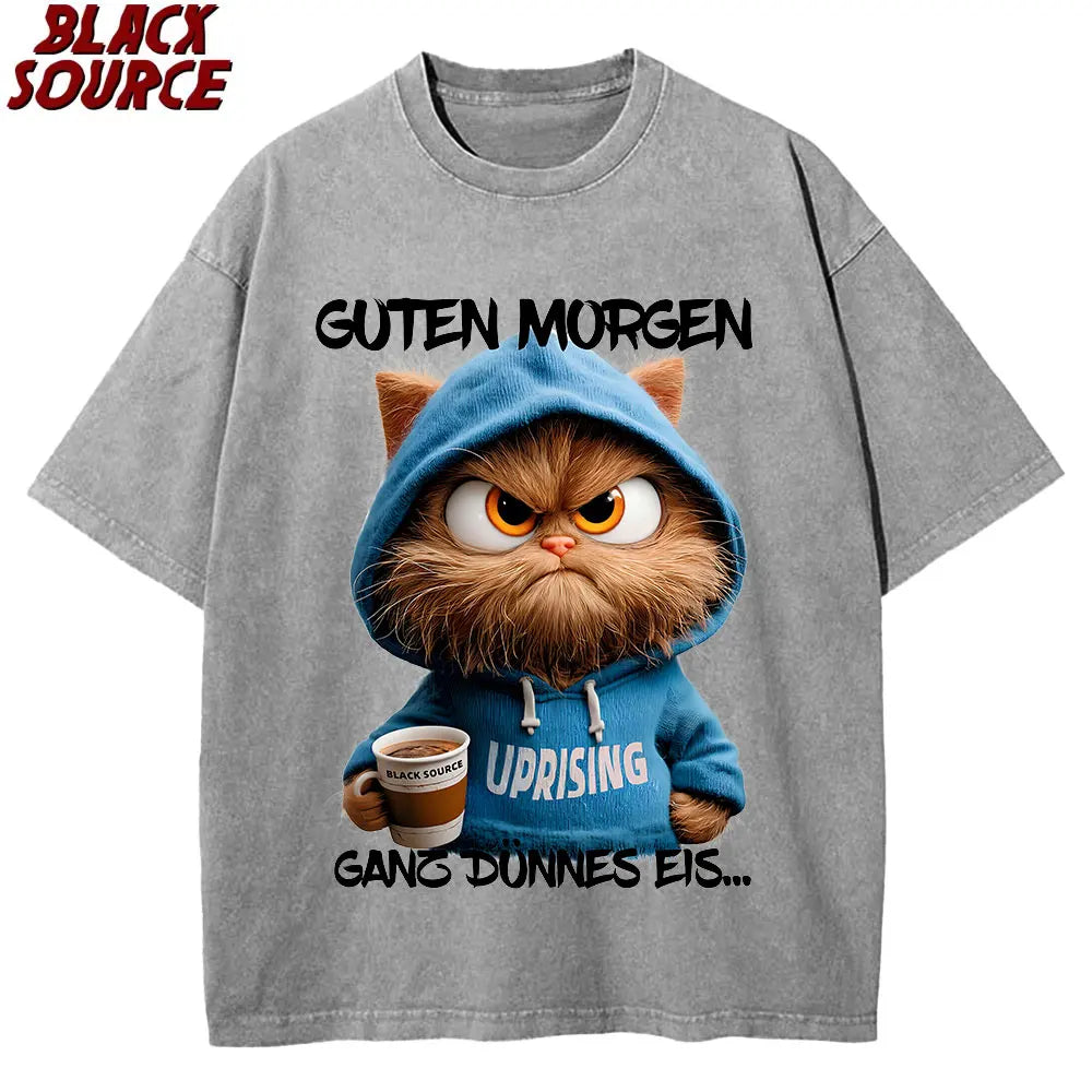 German Cat T-shirt Guten Morgen