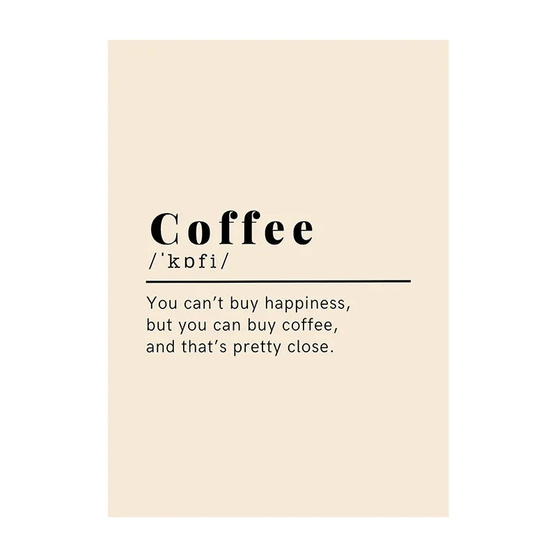 Coffee canvas print, design: Coffee dictionary entry