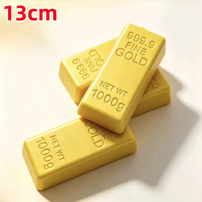 Gold Bar 13cm, a squishy bullion bar reading 999.9 FINE GOLD 1000g