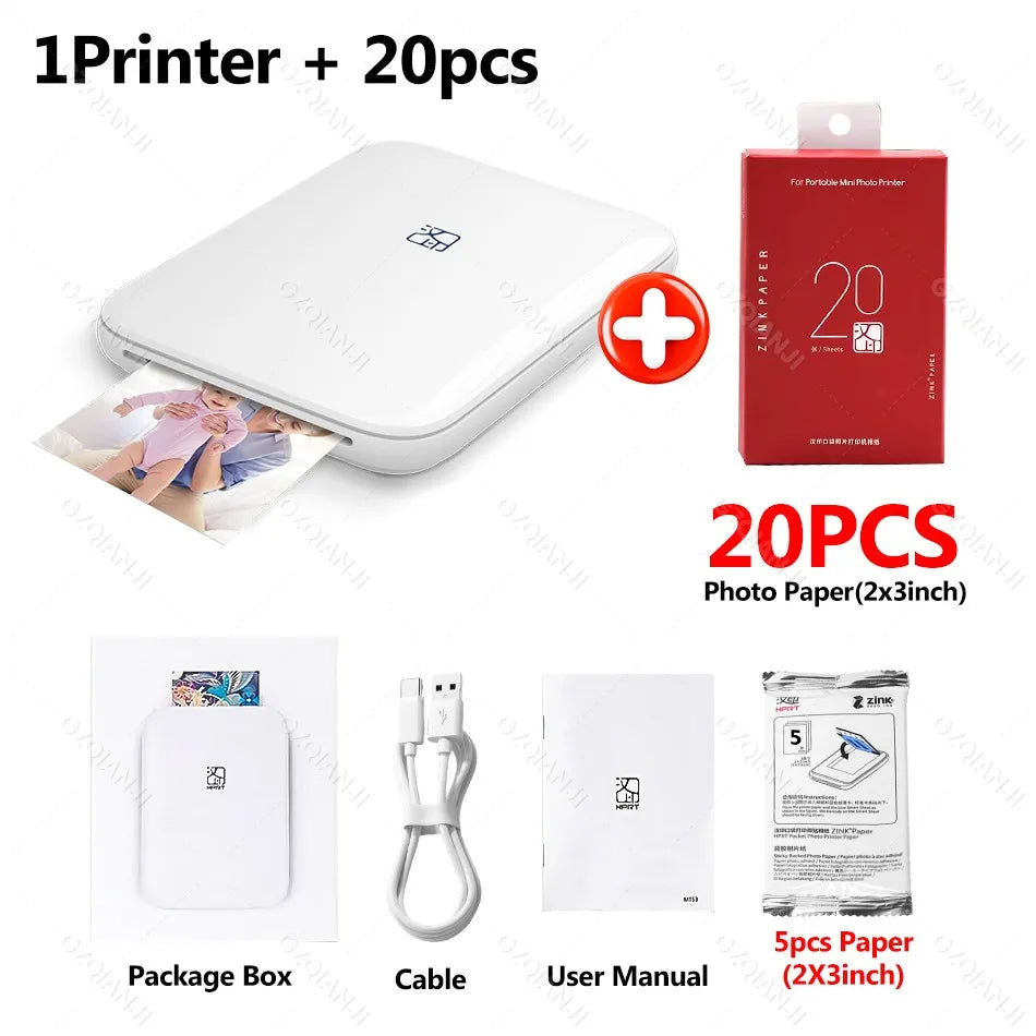 Pocket Color Photo Printer - Printer + 20 Sheets